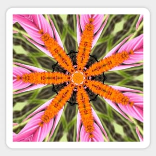 Unique Kaleidoscope Bee on Flower Sticker